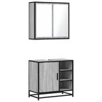 Casa si Gradina - Mobilier - Seturi de mobilier - Seturi baie - Set mobilier de baie, 2 piese, gri sonoma, lemn prelucrat - Infinity.ro