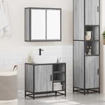 Casa si Gradina - Mobilier - Seturi de mobilier - Seturi baie - Set mobilier de baie, 2 piese, gri sonoma, lemn prelucrat - Infinity.ro