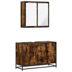 Casa si Gradina - Mobilier - Seturi de mobilier - Seturi baie - Set mobilier de baie, 2 piese, stejar fumuriu, lemn prelucrat - Infinity.ro