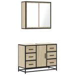 Casa si Gradina - Mobilier - Seturi de mobilier - Seturi baie - Set mobilier de baie, 2 piese, stejar sonoma, lemn prelucrat - Infinity.ro