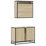 Casa si Gradina - Mobilier - Seturi de mobilier - Seturi baie - Set mobilier de baie, 2 piese, stejar sonoma, lemn prelucrat - Infinity.ro