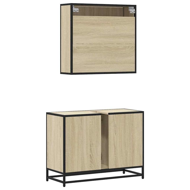 Casa si Gradina - Mobilier - Seturi de mobilier - Seturi baie - Set mobilier de baie, 2 piese, stejar sonoma, lemn prelucrat - Infinity.ro