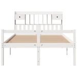 Casa si Gradina - Mobilier - Paturi si accesorii - Paturi - Pat cu biblioteca fara saltea, alb, 160x200 cm, lemn masiv pin - Infinity.ro
