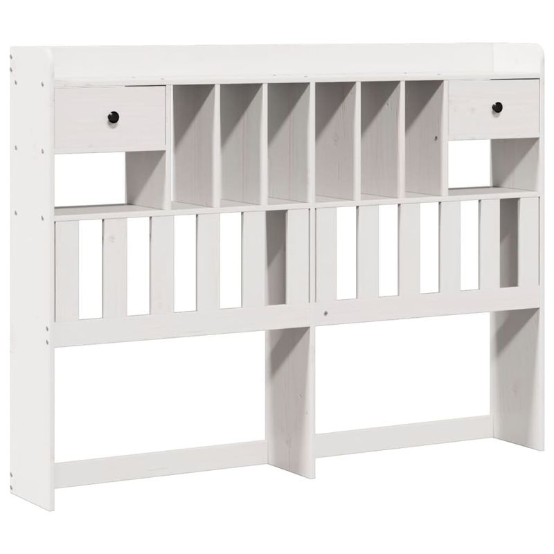 Casa si Gradina - Mobilier - Paturi si accesorii - Paturi - Pat cu biblioteca fara saltea, alb, 160x200 cm, lemn masiv pin - Infinity.ro