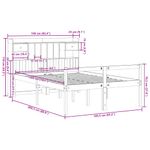 Casa si Gradina - Mobilier - Paturi si accesorii - Paturi - Pat cu biblioteca fara saltea, alb, 160x200 cm, lemn masiv pin - Infinity.ro