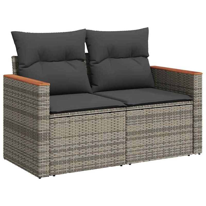Casa si Gradina - Gradina si terasa - Mobilier exterior - Seturi mobila gradina - Set mobilier de gradina cu perne, 10 piese, gri, poliratan - Infinity.ro