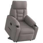 Casa si Gradina - Mobilier - Scaune si fotolii - Fotolii - Fotoliu rabatabil cu ridicare pe verticala, gri taupe, textil - Infinity.ro