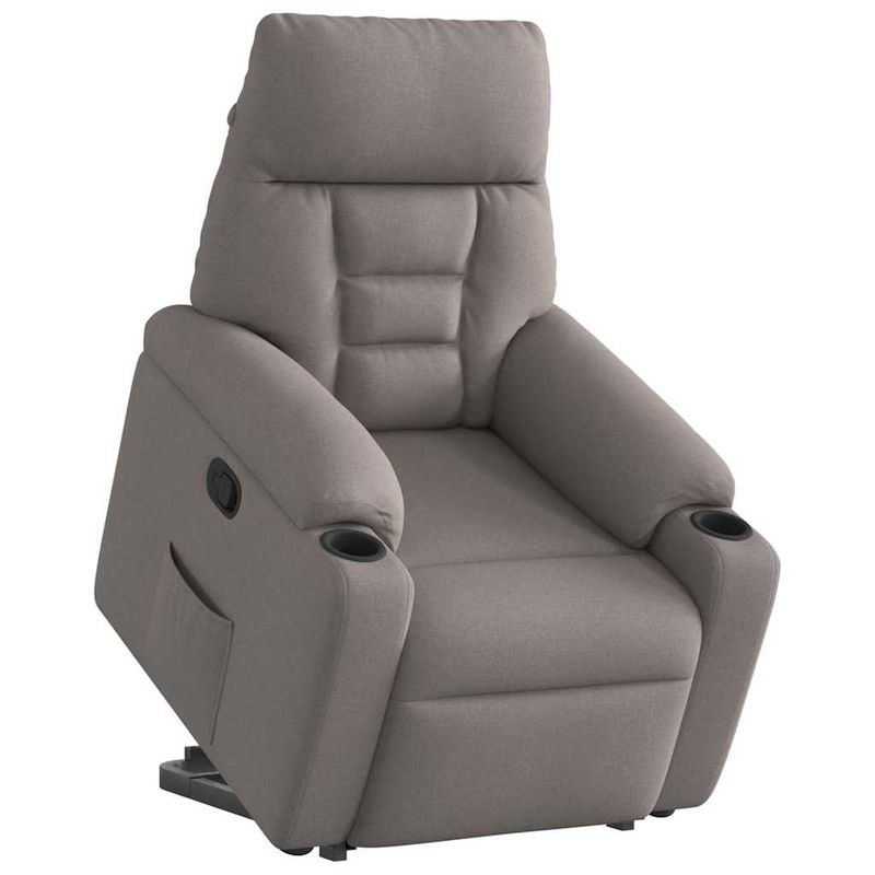 Casa si Gradina - Mobilier - Scaune si fotolii - Fotolii - Fotoliu rabatabil cu ridicare pe verticala, gri taupe, textil - Infinity.ro
