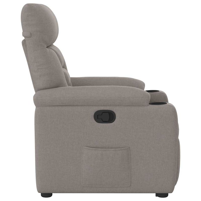 Casa si Gradina - Mobilier - Scaune si fotolii - Fotolii - Fotoliu rabatabil cu ridicare pe verticala, gri taupe, textil - Infinity.ro