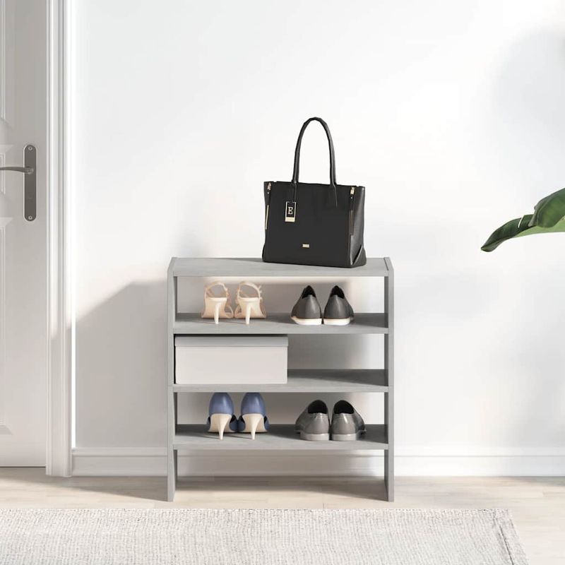 Casa si Gradina - Mobilier - Organizare si depozitare - Organizator incaltaminte - Rafturi de pantofi 2 buc stivuibile beton gri 60x30x30,5 cm - Infinity.ro
