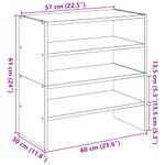 Casa si Gradina - Mobilier - Organizare si depozitare - Organizator incaltaminte - Rafturi de pantofi 2 buc stivuibile beton gri 60x30x30,5 cm - Infinity.ro