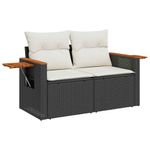 Casa si Gradina - Gradina si terasa - Mobilier exterior - Seturi mobila gradina - Set mobilier de gradina cu perne, 6 piese, negru, poliratan - Infinity.ro