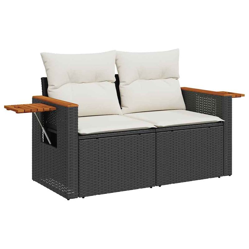 Casa si Gradina - Gradina si terasa - Mobilier exterior - Seturi mobila gradina - Set mobilier de gradina cu perne, 6 piese, negru, poliratan - Infinity.ro