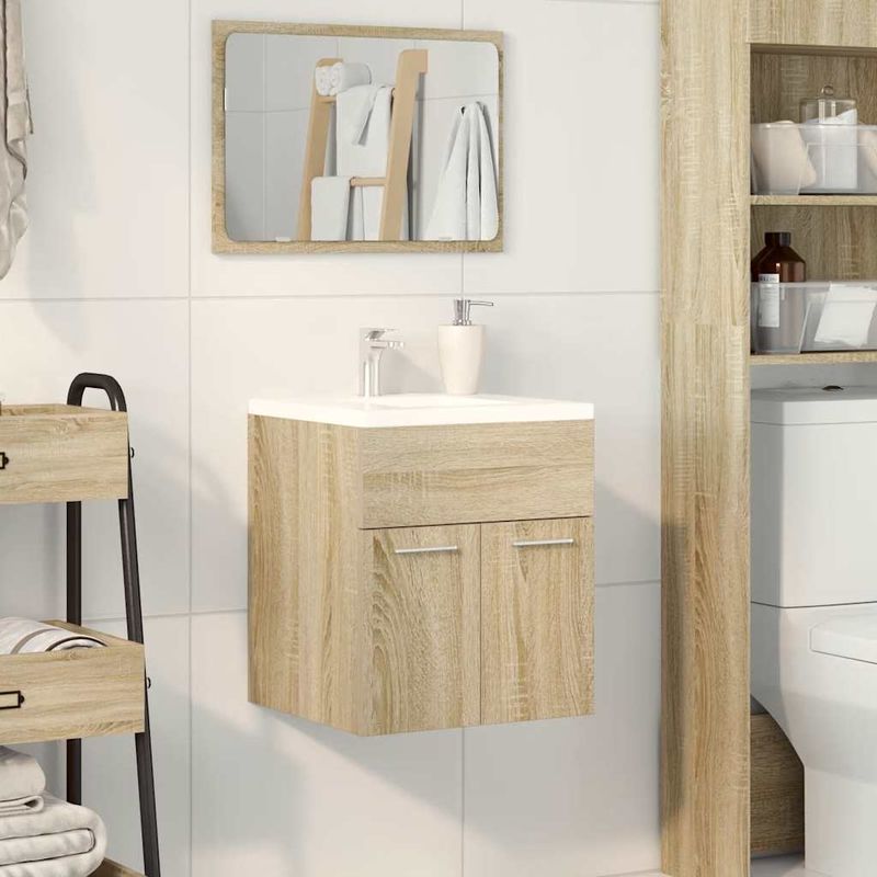 Casa si Gradina - Mobilier - Mobilier baie - Comode baie - Dulap chiuveta baie, stejar sonoma 41x38,5x46 cm lemn prelucrat - Infinity.ro