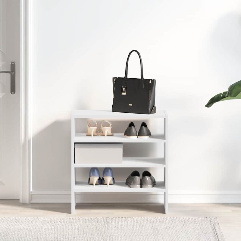Casa si Gradina - Mobilier - Organizare si depozitare - Organizator incaltaminte - Rafturi pantofi 2 buc stivuibile alb 60x30x30,5 cm - Infinity.ro