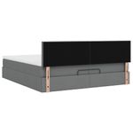 Casa si Gradina - Mobilier - Paturi si accesorii - Paturi - Cadru de pat otoman cu saltea tesatura gri inchis 200x200 cm, model design simplu - Infinity.ro