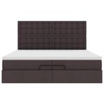 Casa si Gradina - Mobilier - Paturi si accesorii - Paturi - Cadru de pat otoman cu saltele tesatura maro inchis 200x200cm - Infinity.ro