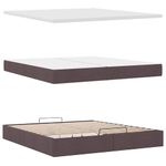 Casa si Gradina - Mobilier - Paturi si accesorii - Paturi - Cadru de pat otoman cu saltele tesatura maro inchis 200x200cm - Infinity.ro