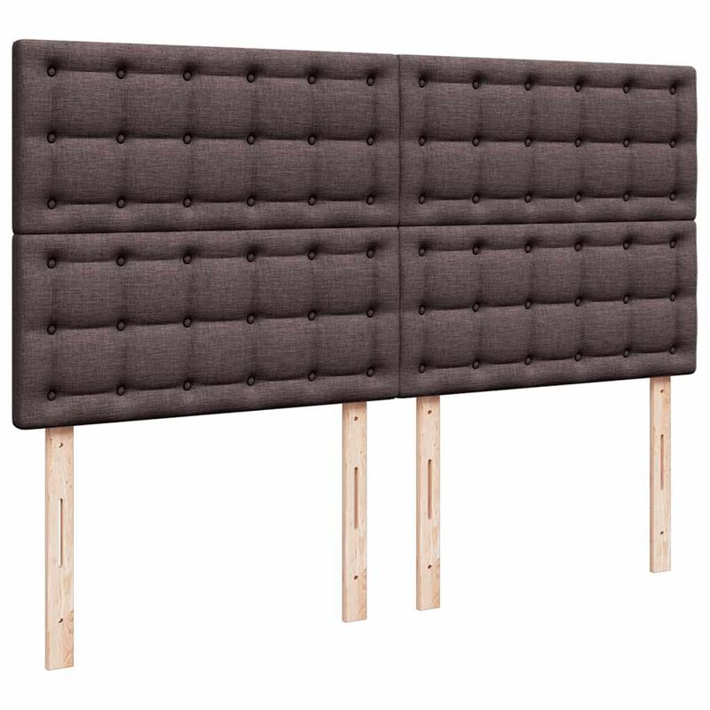 Casa si Gradina - Mobilier - Paturi si accesorii - Paturi - Cadru de pat otoman cu saltele tesatura maro inchis 200x200cm - Infinity.ro