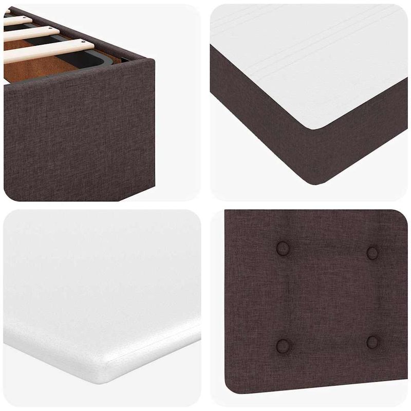 Casa si Gradina - Mobilier - Paturi si accesorii - Paturi - Cadru de pat otoman cu saltele tesatura maro inchis 200x200cm - Infinity.ro