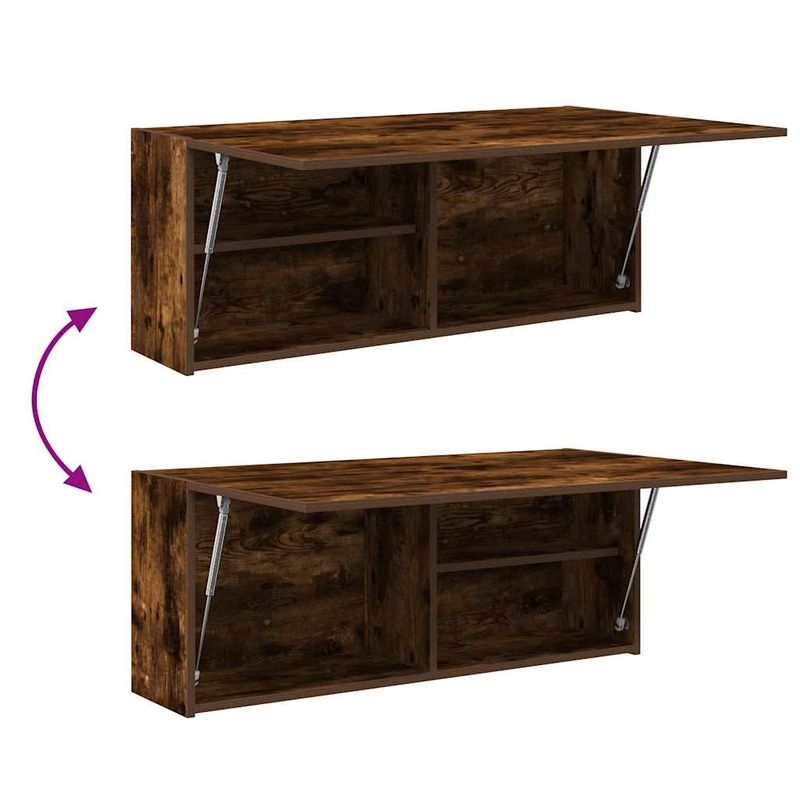 Casa si Gradina - Mobilier - Mobilier baie - Corpuri baie - Dulap perete baie, stejar fumuriu, 100x25x40 cm, lemn prelucrat - Infinity.ro