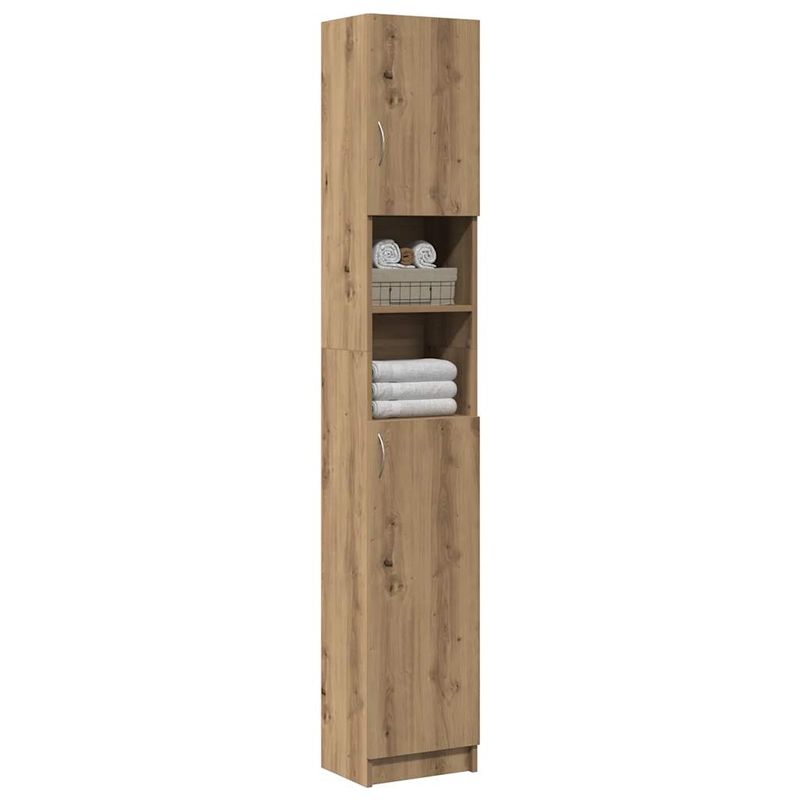 Casa si Gradina - Mobilier - Mobilier baie - Comode baie - Dulap de baie, stejar artizanal, 32x25,5x190 cm, lemn prelucrat - Infinity.ro