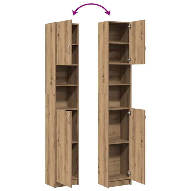 Casa si Gradina - Mobilier - Mobilier baie - Comode baie - Dulap de baie, stejar artizanal, 32x25,5x190 cm, lemn prelucrat - Infinity.ro