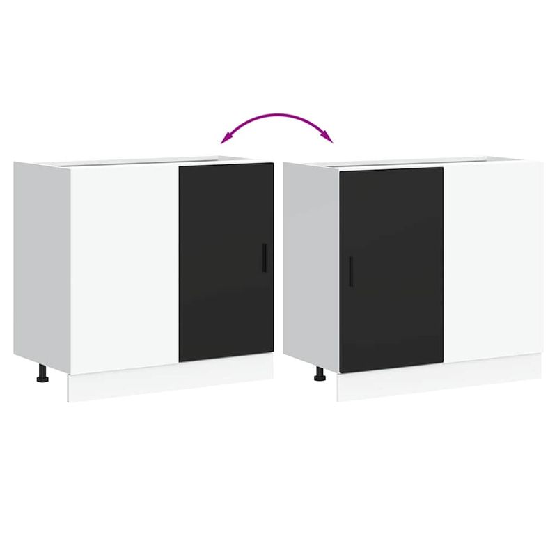 Casa si Gradina - Mobilier - Comode si corpuri - Corpuri bucatarie - Dulap de baza pentru chiuveta din lemn negru prelucrat - Infinity.ro