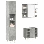 Casa si Gradina - Mobilier - Seturi de mobilier - Seturi baie - Set mobilier de baie, 3 piese, gri beton, lemn compozit - Infinity.ro