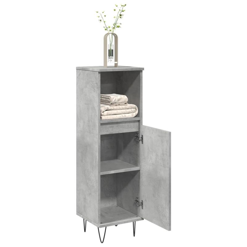 Casa si Gradina - Mobilier - Mobilier baie - Comode baie - Dulap de baie, gri beton, 30x30x100 cm, lemn prelucrat - Infinity.ro