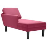 Casa si Gradina - Mobilier - Scaune si fotolii - Fotolii - Sezlong cu perna si cotiera dreapta, rosu vin, catifea - Infinity.ro