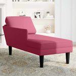 Casa si Gradina - Mobilier - Scaune si fotolii - Fotolii - Sezlong cu perna si cotiera dreapta, rosu vin, catifea - Infinity.ro
