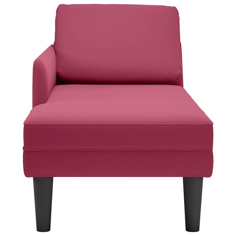 Casa si Gradina - Mobilier - Scaune si fotolii - Fotolii - Sezlong cu perna si cotiera dreapta, rosu vin, catifea - Infinity.ro