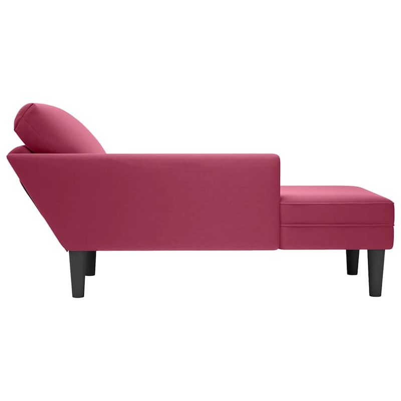 Casa si Gradina - Mobilier - Scaune si fotolii - Fotolii - Sezlong cu perna si cotiera dreapta, rosu vin, catifea - Infinity.ro