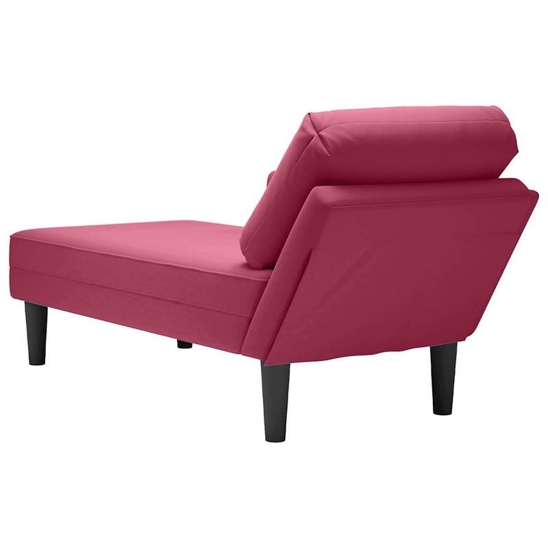 Casa si Gradina - Mobilier - Scaune si fotolii - Fotolii - Sezlong cu perna si cotiera dreapta, rosu vin, catifea - Infinity.ro