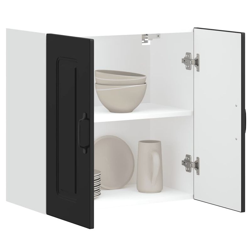 Casa si Gradina - Mobilier - Comode si corpuri - Corpuri bucatarie - Dulap de bucatarie „Kalmar” lemn prelucrat negru, model 1x dulap de perete (2 uși), mărime 60x31x60 cm - Infinity.ro