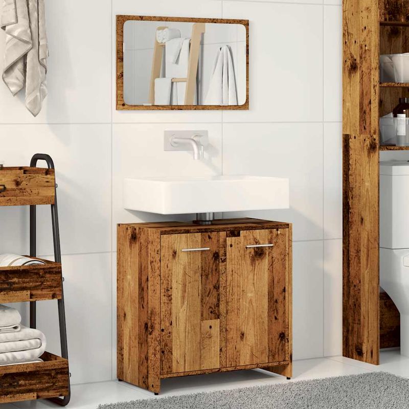Casa si Gradina - Mobilier - Mobilier baie - Comode baie - Dulap de baie cu oglinda Lemn vechi Lemn prelucrat - Infinity.ro