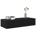 Casa si Gradina - Mobilier - Biblioteci si rafturi - Rafturi - Raft de perete cu sertare negru 80x33x17 cm lemn prelucrat - Infinity.ro