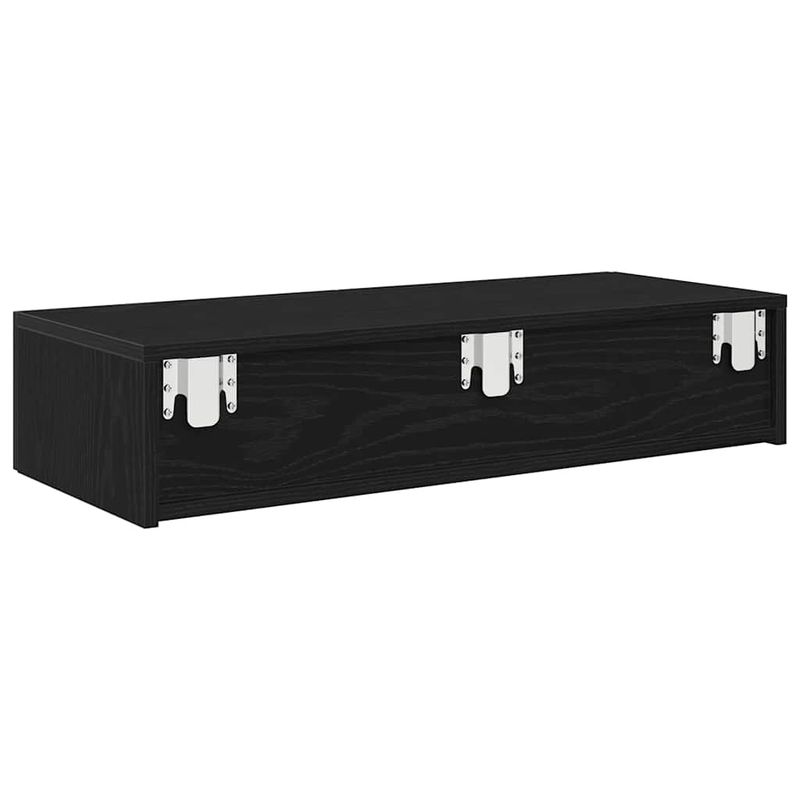 Casa si Gradina - Mobilier - Biblioteci si rafturi - Rafturi - Raft de perete cu sertare negru 80x33x17 cm lemn prelucrat - Infinity.ro