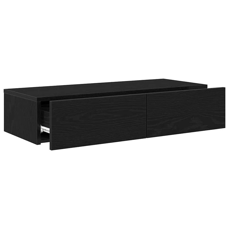 Casa si Gradina - Mobilier - Biblioteci si rafturi - Rafturi - Raft de perete cu sertare negru 80x33x17 cm lemn prelucrat - Infinity.ro