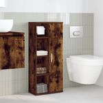 Casa si Gradina - Mobilier - Mobilier baie - Comode baie - Dulap de baie cu suport role, stejar fumuriu, 39x22x90 cm - Infinity.ro