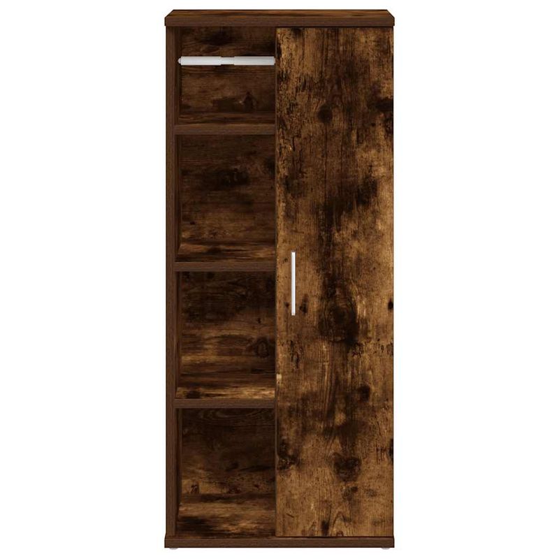 Casa si Gradina - Mobilier - Mobilier baie - Comode baie - Dulap de baie cu suport role, stejar fumuriu, 39x22x90 cm - Infinity.ro