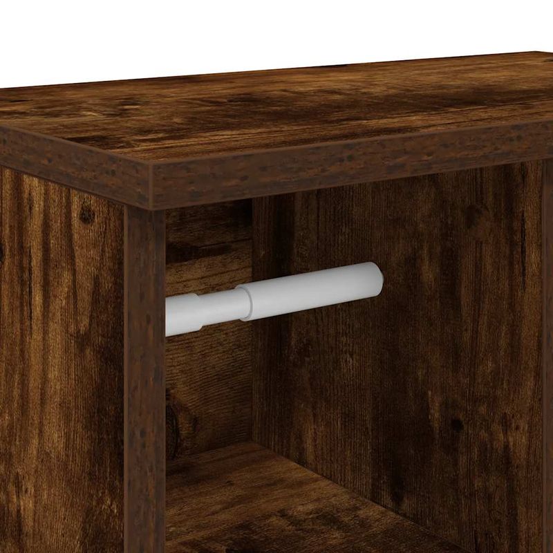 Casa si Gradina - Mobilier - Mobilier baie - Comode baie - Dulap de baie cu suport role, stejar fumuriu, 39x22x90 cm - Infinity.ro