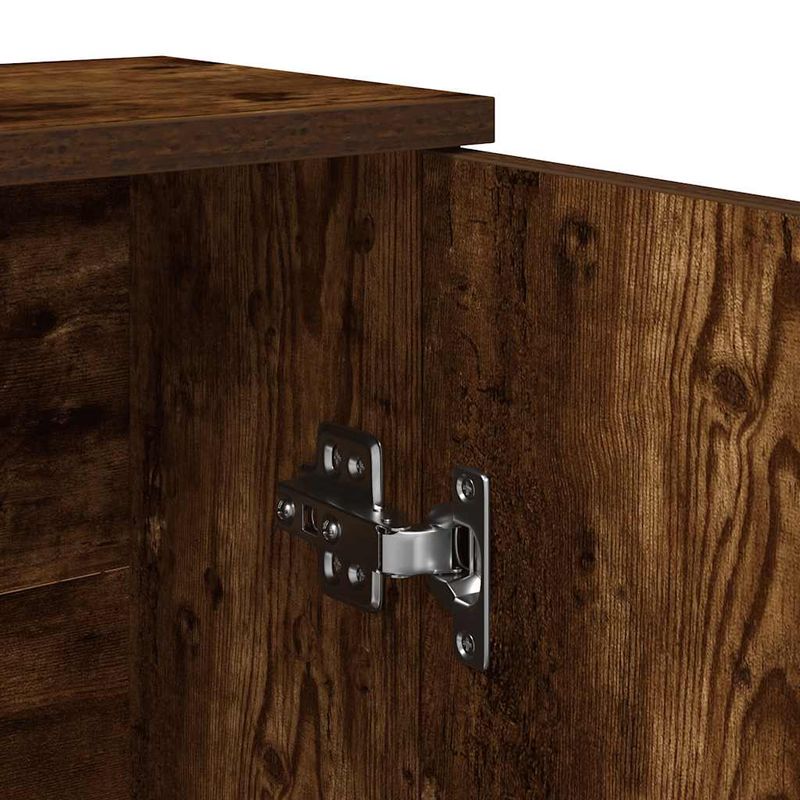 Casa si Gradina - Mobilier - Mobilier baie - Comode baie - Dulap de baie cu suport role, stejar fumuriu, 39x22x90 cm - Infinity.ro