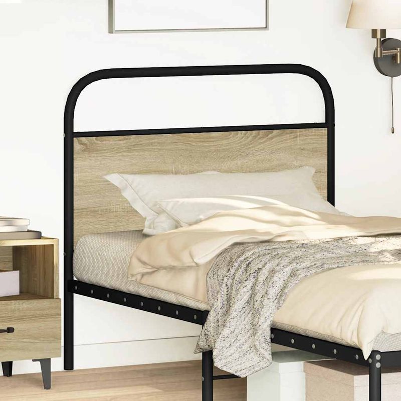 Casa si Gradina - Mobilier - Paturi si accesorii - Accesorii paturi - Tablie stejar sonoma 107 cm otel si lemn prelucrat - Infinity.ro