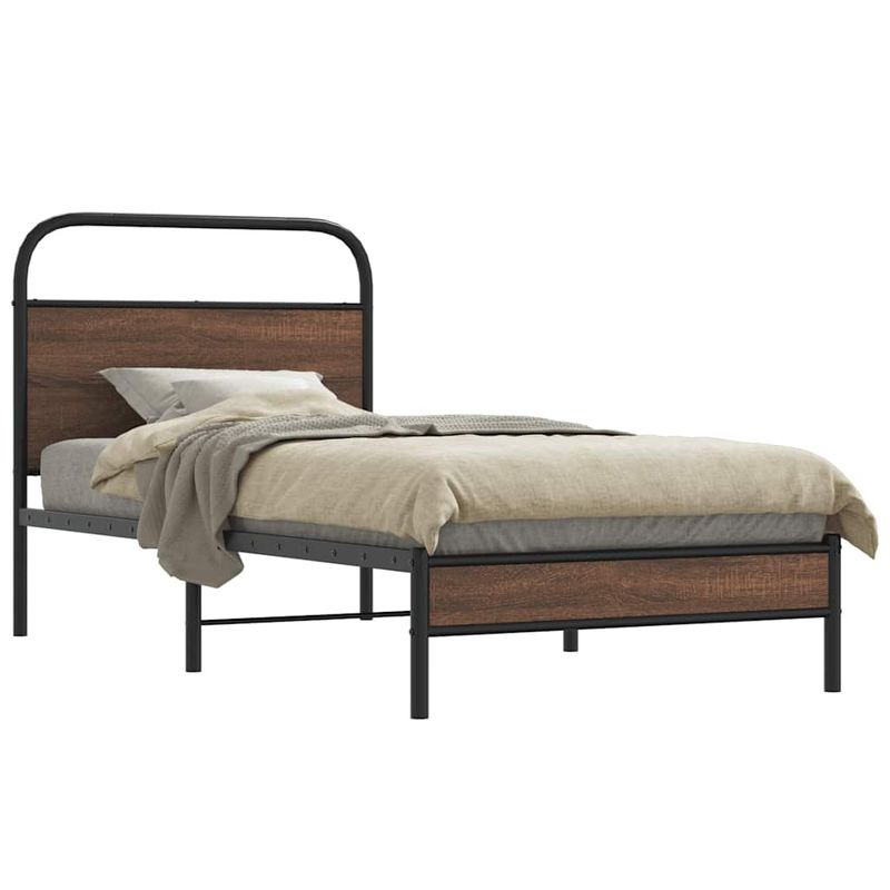 Casa si Gradina - Mobilier - Paturi si accesorii - Paturi - Cadru pat fara saltea stejar maro, 90x190 cm, lemn prelucrat - Infinity.ro