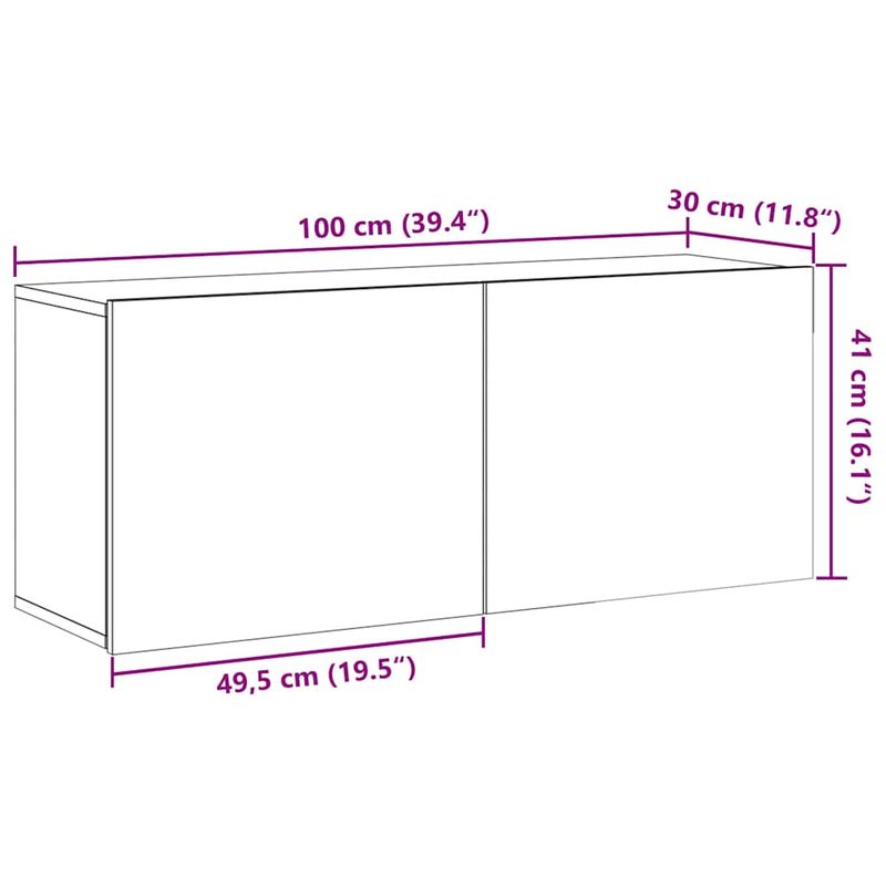 Casa si Gradina - Mobilier - Comode si corpuri - Comode - Comoda TV de perete, lemn vechi, 100x30x41 cm - Infinity.ro