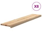 Casa si Gradina - Constructii - Scari si accesorii interioare - Accesorii scari interioare - Trepte scari 8 buc Stejar masiv netratat 120x25x2 cm - Infinity.ro