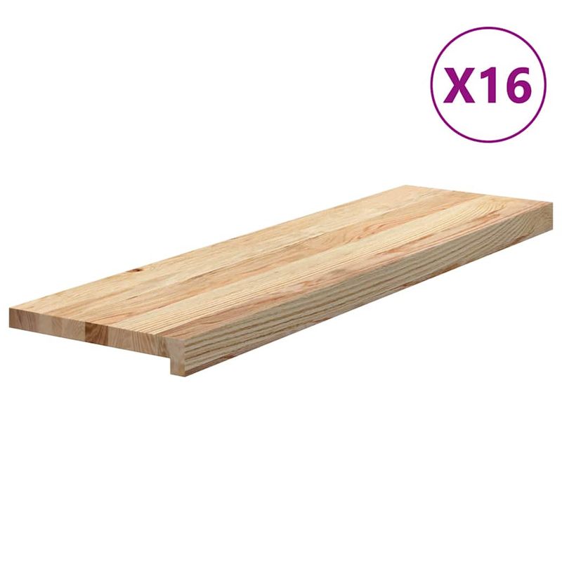 Casa si Gradina - Constructii - Scari si accesorii interioare - Accesorii scari interioare - Trepte scari 16 buc Stejar masiv netratat 90x25x2 cm - Infinity.ro