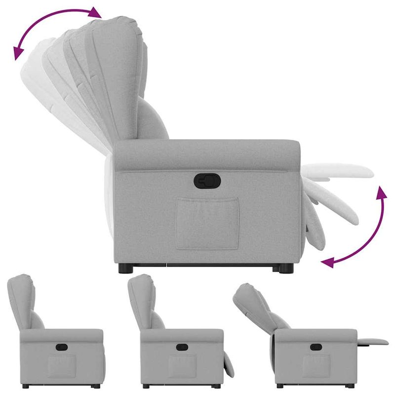 Casa si Gradina - Mobilier - Scaune si fotolii - Fotolii - Fotoliu inclinabil vertical din tesatura gri nor - Infinity.ro